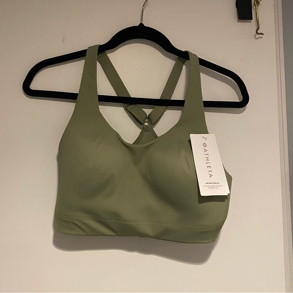 NWT 34DD Athleta Women’s Sports Bra Advance Bra Sage Green B-G High Impact - Picture 5 of 10